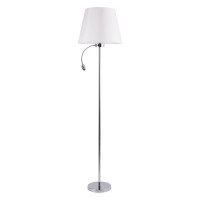 Arte Lamp ELBA, Торшер, цвет арматуры - ХРОМ, цвет плафона/декора - БЕЛЫЙ, 1х60W E27, A2581PN-2CC