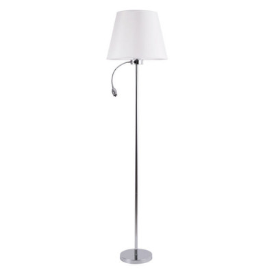 Arte Lamp ELBA, Торшер, цвет арматуры - ХРОМ, цвет плафона/декора - БЕЛЫЙ, 1х60W E27, A2581PN-2CC