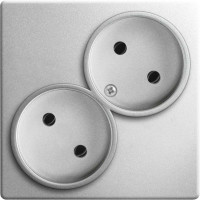 Simon Розетка двойная без заземления 2x2Р 16A 250В~ цвета алюминий S24 Harmonie, 2450457-033