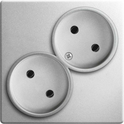 Simon Розетка двойная без заземления 2x2Р 16A 250В~ цвета алюминий S24 Harmonie, 2450457-033
