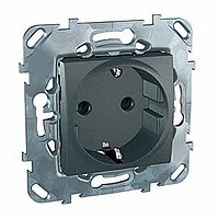 MGU5.037.12ZD - Unica top розетка с заземлением, со шторками, 16 а, 250 в, графит