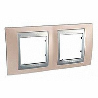 MGU66.004.096 - UNICA TOP РАМКА 2-постовая, горизонтальная, АЛЮМИНИЙ/ОНИКС