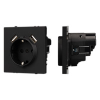 054289 - Механизм розетки с USB зарядкой SCT-NOBE-MUAA-SFPL-BK (230V, 16A) (Arlight, -)