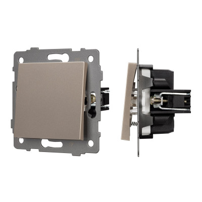 Механизм выключателя одноклавишный самовозвратный SWT-MKR1-PL-GD-V (250V, 10A) (Arlight, -), 049882