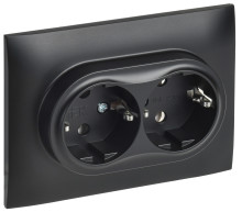 SKANDY Роз. 2-я с з/к без з/ш 16А сб. SK-R08Bl черн. IEK, SK-R21-16-K02-F