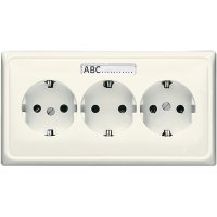 Розетка тройная с заземлением для кабельканалов; слоновая кость, CD523NA