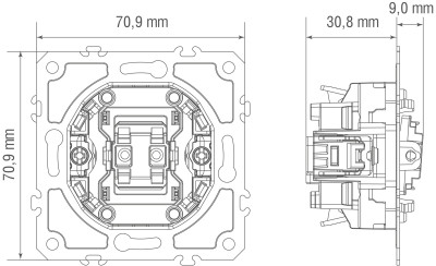 Donel D16  Механизм выключателя В1 с 3-х мест (перекрёстного), быстрозажимные контакты, 16 A 250, DO10700