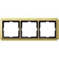 Antique Рамка 3-ная, блестящ. латунь (max 60)