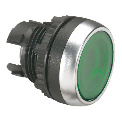 Головка ''нажал - вкл., нажал - откл.'' ? 22,3 - Osmoz - для компл. - с подсветкой - с потайным толкателем - зеленый