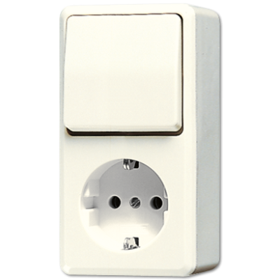 Штепсельная розетка SCHUKO для накладного монтажа с универсальным выключателем, 676A