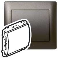 Legrand Заглушка - Galea Life - без фиксатора кабеля - лицевая панель - Dark Bronze, 771278