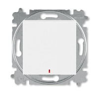 3559H-A25445 03W - Переключатель одноклавишный с подсветкой ABB Levit контрольная белый / белый - 2CHH592545A6003