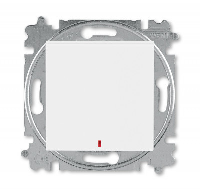 3559H-A25445 03W - Переключатель одноклавишный с подсветкой ABB Levit контрольная белый / белый - 2CHH592545A6003