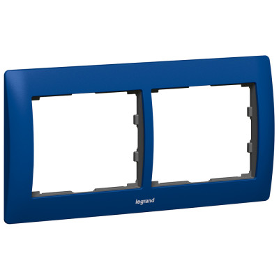 Legrand Рамка - Galea Life - 2 поста - горизонтальный монтаж - металлическая - Magic Blue, 771912