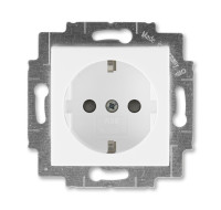 5520H-A03457 03W - Розетка ABB Levit с заземлением со шторками 16А белый / белый - 2CHH203457A6003