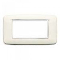 20684.B01 - Vimar Накладка ROUND на 4 модуля арктическая белая с белым обрамлением