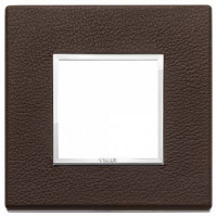 Vimar Накладка Eikon Evo на 2 модуля, натуральная кожа табак, 21642.22