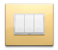 Vimar Накладка EIKON EVO для 3 модулей, золото полированное, 21653.G09