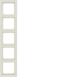 10156092 -   Рамкa, Q.3, 5-местная, цвет: белый, с эффектом бархат, шт, Berker