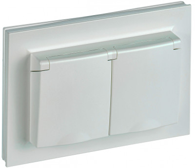BRITE Роз. 2-я с кр. 16А в сб IP44 РСбш12-3-44-БрЖ жемч. IEK, BR-R26-16-44-K36-F