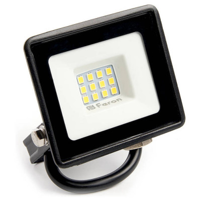 Прожектор светодиодный 2835 SMD 10W 4000K IP65  AC220V/50Hz, черный, LL-918, Feron 29490