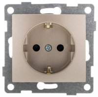 GUSI Bravo МЕХАНИЗМ Роз. 1-ой с/з с з/ш, скрытая установка, 16А, 250В. Цвет : шампань., С10Р4-027