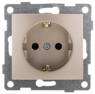 GUSI Bravo МЕХАНИЗМ Роз. 1-ой с/з с з/ш, скрытая установка, 16А, 250В. Цвет : шампань., С10Р4-027