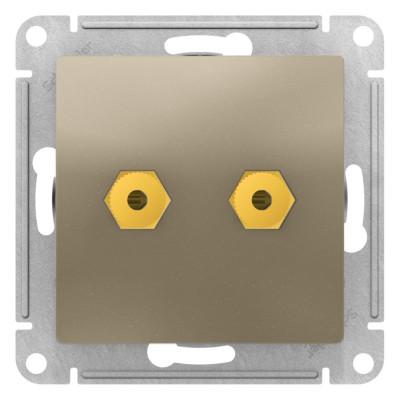 ATN000587 - ATLASDESIGN АУДИОРОЗЕТКА двойная, ШАМПАНЬ, Systeme Electric