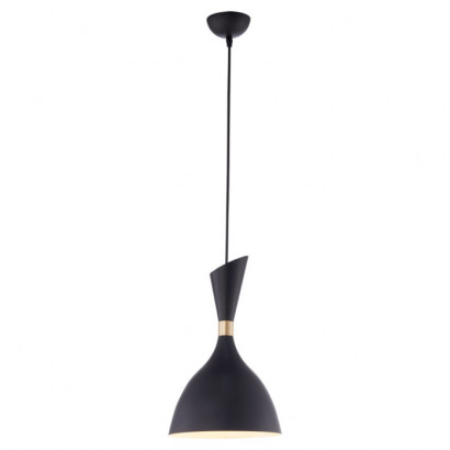 LUSSOLE MARION Подвесной светильник, цвет основания - черный, плафон - металл (цвет - черный), 1x60W E27, LSP-8150