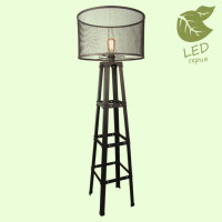 LUSSOLE PARKER Торшер, цвет основания - черный, плафон - металл (цвет - черный), 1x10W E27, GRLSP-9887