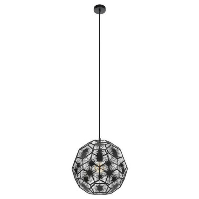 39618 Подвесной потолочный светильник (люстра) SKOURA1, 1x60W, E27, H1500, ?410, сталь, черный