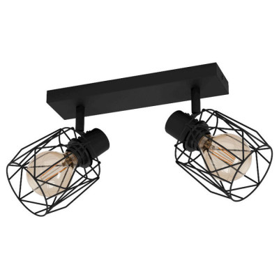 390043 Спот TOSSINO, 2x40W, E27, L320, B80, H230, сталь, черный