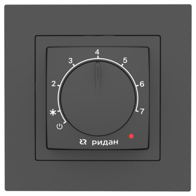 Терморегулятор Ридан Twist, с датчиком пола, черный, 16А , 21RT0102R