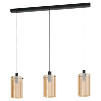 39539 Подвес POLVERARA, 3x40W(E27), сталь, черный/стекло с напылением, янтарный