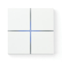 Basalte Выключатель 4-клавишный, sentido collection - aluminium, цвет satin white