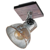 49648 Спот BARNSTAPLE, 1х40W (E27), 160х160, дерево, сталь, патина, черный/сталь, цинк соста