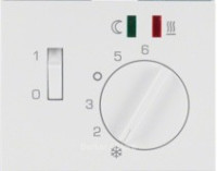 16727109 - Центральная панель с регулирующей кнопкой, клавишей и линзами цвет: полярная белизна, с, Berker