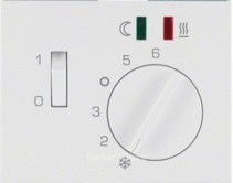 16727109 - Центральная панель с регулирующей кнопкой, клавишей и линзами цвет: полярная белизна, с, Berker