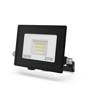 Gauss Прожектор Elementary 20W 1750lm 200-240V 6500К IP65 PROMO черный LED, 613100320P
