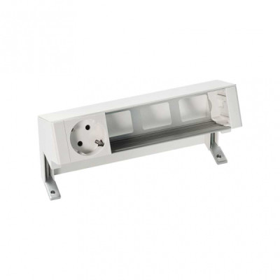 Simon 400 Белый Настольный розеточный блок, 1х2P+E, 3 пустых модуля, 42401000-130