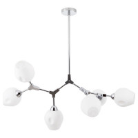 Arte Lamp YUKA, Люстра, цвет арматуры - ХРОМ, цвет плафона/декора - БЕЛЫЙ, 6х60W E27, A4103SP-6CC Arte Lamp YUKA, Люстра, цвет арматуры - ХРОМ, цвет плафона/декора - БЕЛЫЙ, 6х60W E27, A4103SP-6CC
