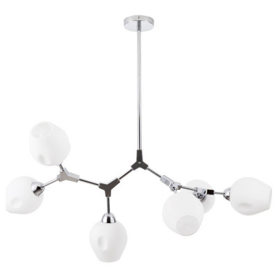 Arte Lamp YUKA, Люстра, цвет арматуры - ХРОМ, цвет плафона/декора - БЕЛЫЙ, 6х60W E27, A4103SP-6CC