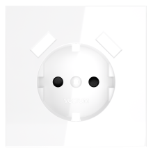 Накладка для розетки с заземлением и защитными шторками, с USB A+A, S70 (белый глянцевый), VLS000901