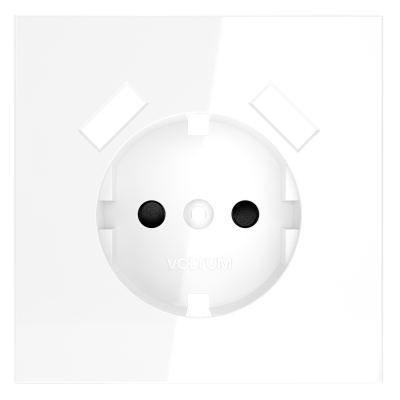 Накладка для розетки с заземлением и защитными шторками, с USB A+A, S70 (белый глянцевый), VLS000901