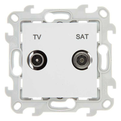 Simon Розетка TV-SAT проходная, бел, 2410485-030
