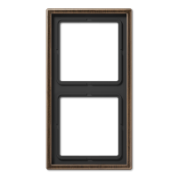 Рамка для вертикальной и горизонтальной установки, 2 поста; металл; латунь antik; Messing, ME2982AT Рамка для вертикальной и горизонтальной установки, 2 поста; металл; латунь antik; Messing, ME2982AT