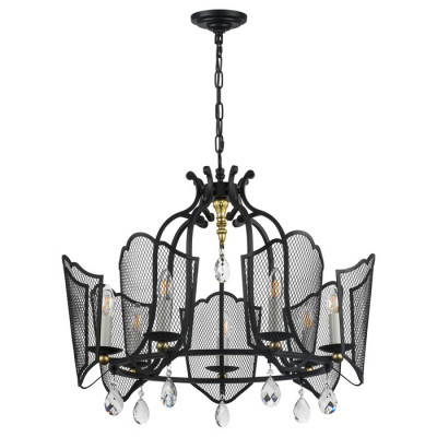 Lightstar 744077 (MD21053-7A) Люстра CASTELLO 7х40W E14 ЧЕРНЫЙ/ЗОЛОТО (в комплекте)