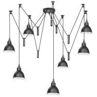 Lightstar 761077 (MD17003036-7A) Люстра ACROBATA 7х40W E14 ЧЕРНЫЙ (в комплекте)