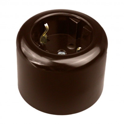 Bironi Розетка с заземляющим контактом R, керамика, цвет коричневый, R1-101-02