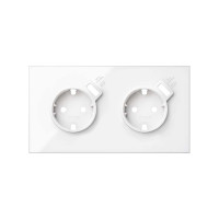 Simon 10020211-130 Кит 2 поста, фронт. Накладка на 2 розетки Schuko с з/у USB SC цвета белый глянец S100